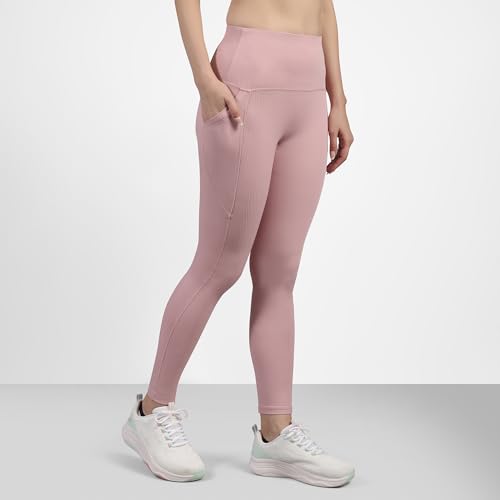 Skechers Women Vertical Pattern Pink Leggings