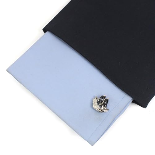 Peluche Men's Bon Voyage Enamel Cufflinks (Black)