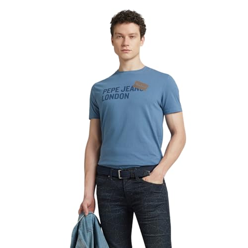 Pepe Jeans Men's Slim Fit T-Shirt (PM509858_BLUEING Blue_Bluing