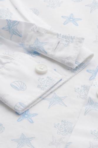 Boys White Print Casual Shirt
