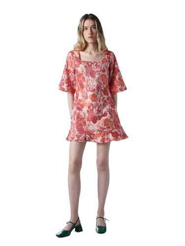 ONLY Women's Floral Print Fit and Flare Multicolor Dress