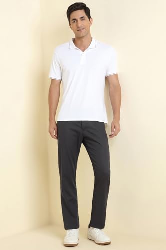 Men Grey Solid Casual Trousers