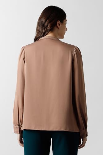 Women Brown Solid Long Sleeves Formal Shirt