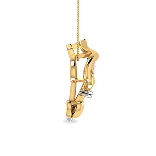 PC Jeweller The Initial T Ganesha 18KT Yellow Gold and Diamond Pendant