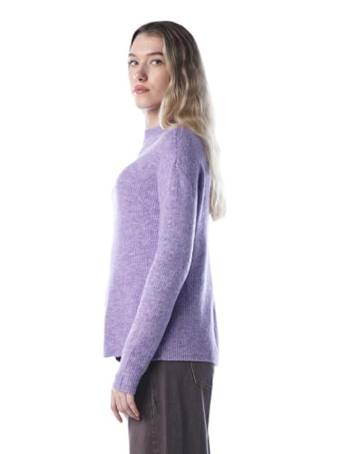 ONLY Women's Acrylic Blend High Neck Pullover Sweater (15277080-Chinese Violet_Chinese