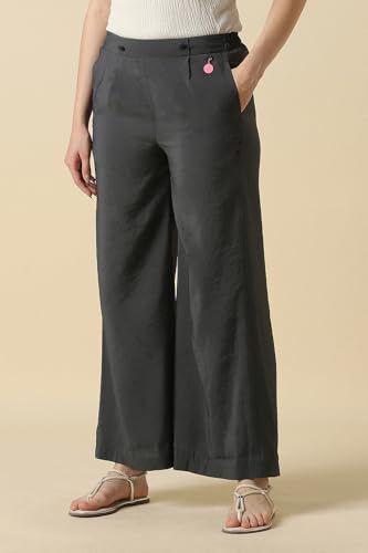Women Grey Solid Casual Trousers