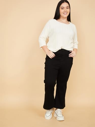 Max Women Textured Top (Off White_5XL)