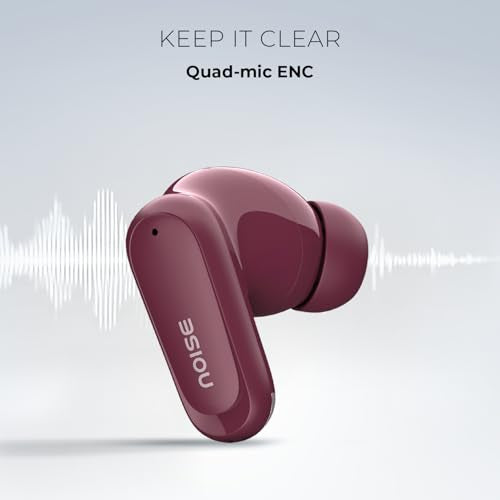 Noise Newly Launch Buds Play Truly Wireless Earbuds with 40H of Playtime, Quad Mic with ENC, Low Latency for Gaming (Up to 50 Ms), 13mm Driver, BT V6.0(Blush Pink)