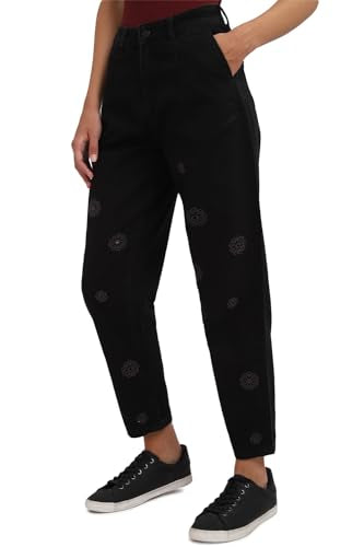 Allen Solly Women Black Regular Fit Dark Wash Jeans