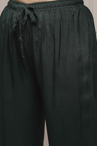 Biba Women Green Chanderi Blend Handloom Unstitched Suit Set_FREE SIZE