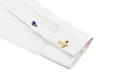 Knighthood Golden Jet Aircraft Cufflinks for Men