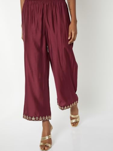 Max Women Embroidered A-line Kurta Set (Red_S)