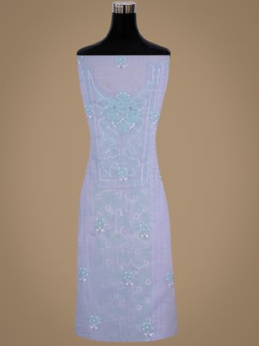 Ada Hand Embroidered Lucknowi Chikankari Unstitched Cotton Dress Material Suit Piece with Dupatta for Women 01A879859 Mauve