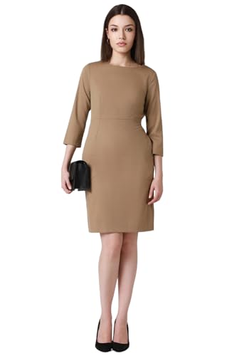 Van Heusen Women's PolyesterBlend Modern Mid-Thigh Length Dress (VWDRFRGP734319_Brown