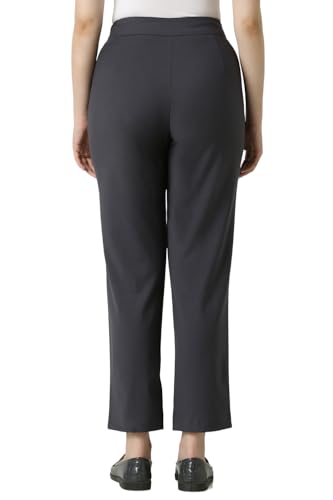 Van Heusen Women Grey Solid Formal Regular Fit Trousers