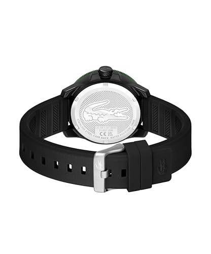 Lacoste Lacoste.12.12 Scuba Qtz Basic Black Round Dial Men's Watch|Silicone Material|Multi Color Band - 2011412