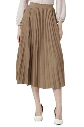 Women Brown Solid Party Skirt