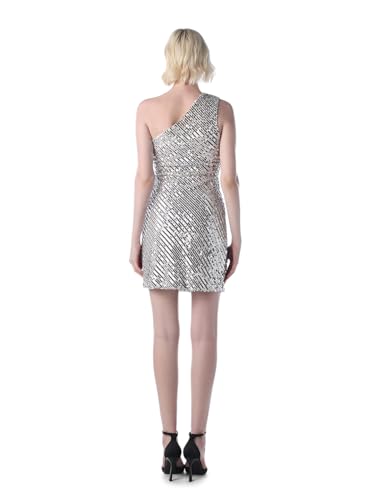 ONLY Women's Polyester A-Line Mini Dress (15358377- Silver