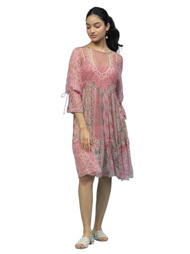 Aarke Ritu Kumar Pink Paisley Print Short Dress with Camisole