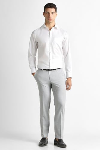 Men Grey Textured Trousers