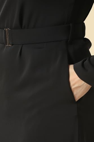 Women Black Solid Casual Dress
