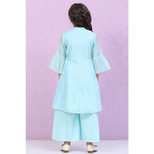 Biba Girls Polyester Kalidar Printed Suit Set(KW5020E_5_Blue)