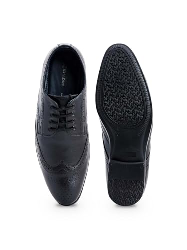Khadim's Black Formal Derby Brogue Shoe for Men (7236266)