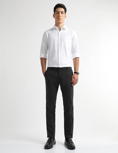 Arrow Men's Heathered Dobby Trousers (ARAKTR2130_Grey_30)