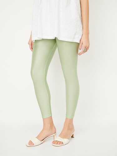 Max Women Shimmer Ankle-Length Leggings_Green_L