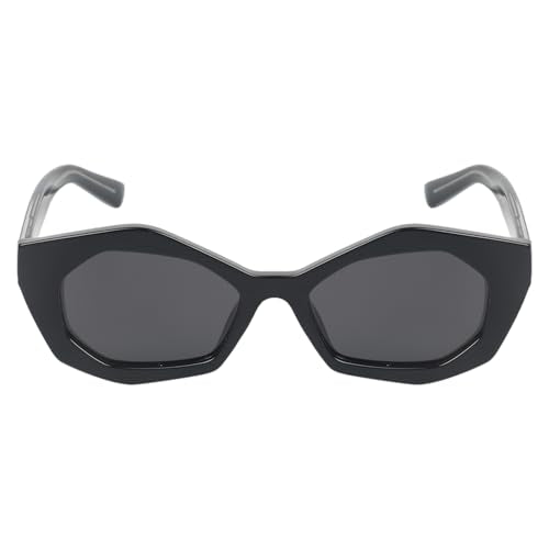 KILLER Women's Sunglass, Hexagonal Shaped Frame Polarized Lens Sunglasses Case For Women, Girls, 100% UV Lens Sunglasses, Frame Color - Black, Lens - Grey