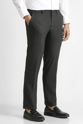 Men Black Solid Trousers