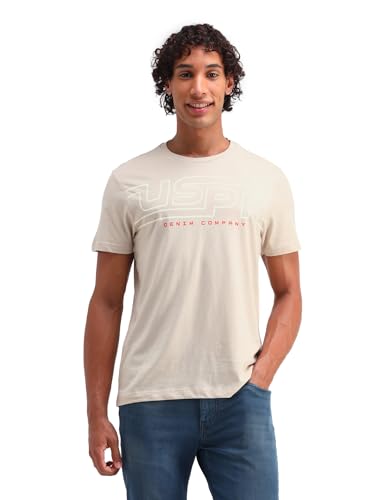 U.S. POLO ASSN. Men's Relaxed Fit T-Shirt (UDTSHS1056_Beige