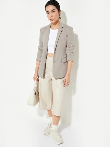 Max URB_N Women Solid Single-Breasted Blazer (Black_XXL)