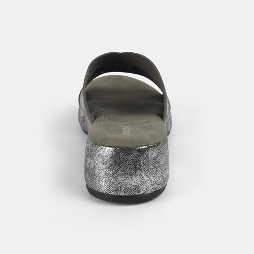 Mochi Women's Gun Metal Open Casual - Slides with Flat sole UK/7 EU/40(41-429)
