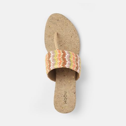 Mochi Women's Beige MuWomeni Open Casual - Wedges with Flat sole UK/6 EU/39(32-1475)