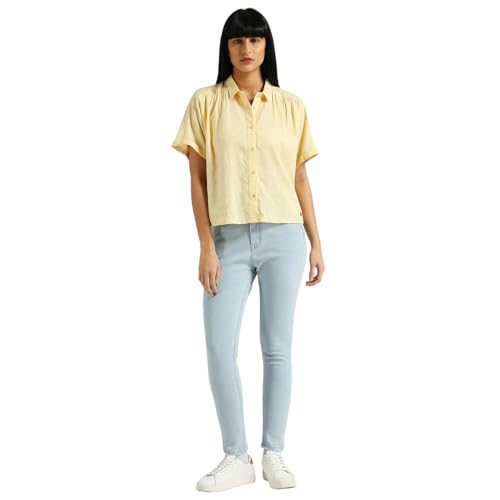 Pepe Jeans Women's Floral Relaxed Fit Shirt (PL304920_Cornish Yellow