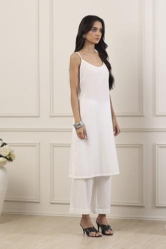 Biba Women Black Cotton Straight Suit Set_36