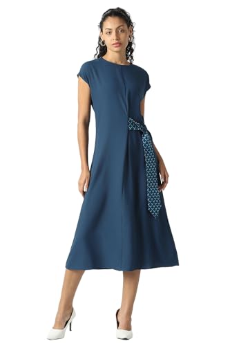 Women Navy Solid Formal Dress