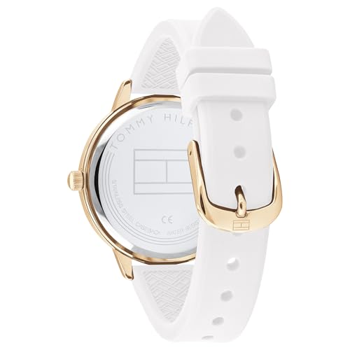 Tommy Hilfiger Quartz White Dial Silicone Strap Watch for Women