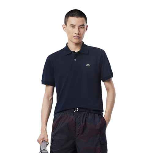 Lacoste Men's Solid Classic Fit Polos (PH9851166_Navy Blue