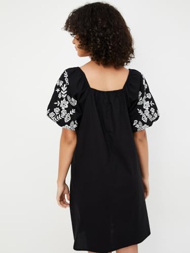 Max Kalki x Max Women Embroidered Dress(Black_S)