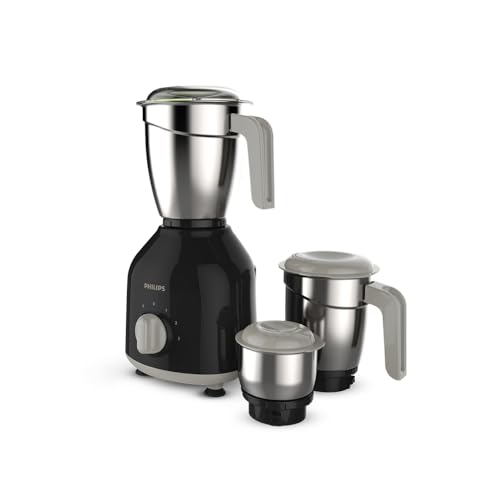 Philips HL7756/01 750 Watt Mixer Grinder, 3 Stainless Steel Multipurpose Jars with 3 Speed Control and Pulse function (Black)