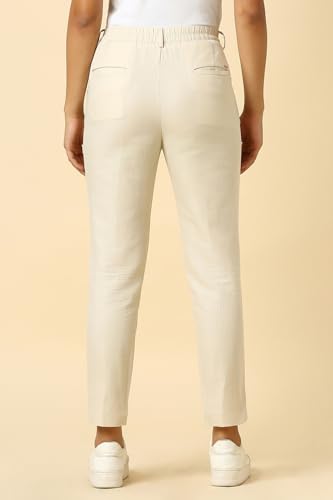 Women Beige Solid Casual Trousers