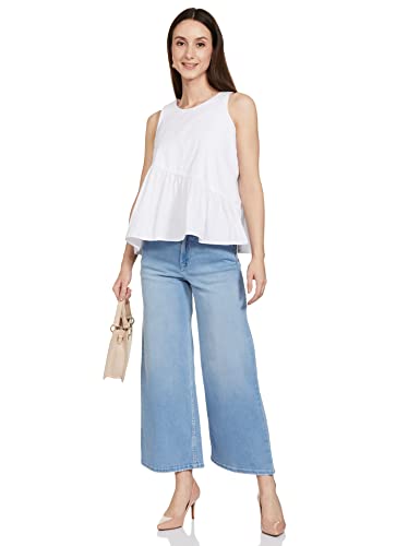 Pepe Jeans Women's High Rise Wide Leg Fit Jeans Light Used