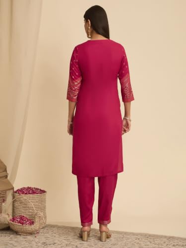 Rangriti Rayon Printed Straight Festive Kurta With Salwar And Dupatta