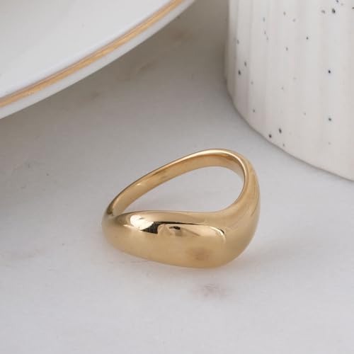 PALMONAS Magical Curve Gold Ring for Women (Size- 8) - Gift for Girls & Women