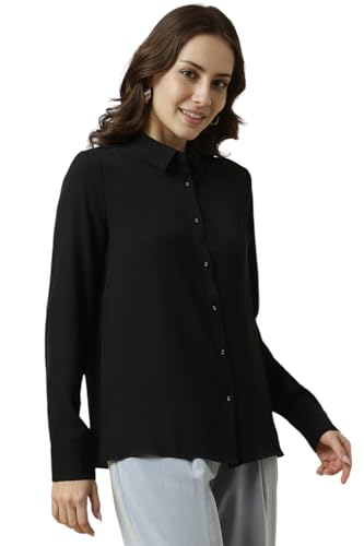 Women Black Solid Long Sleeves Shirt