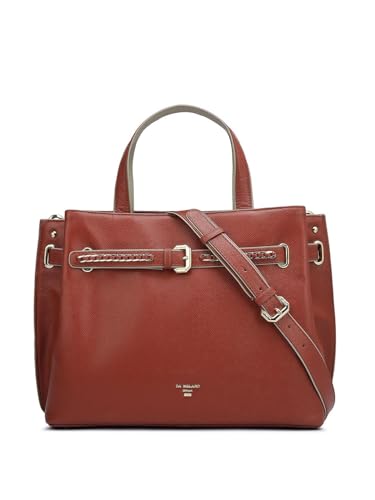 Da Milano Genuine Leather Brown Satchel (01563) (Medium)