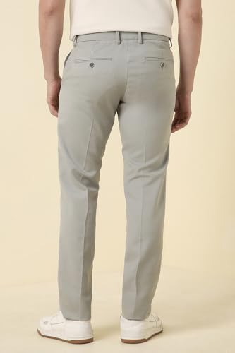 Men Grey Solid Casual Trousers