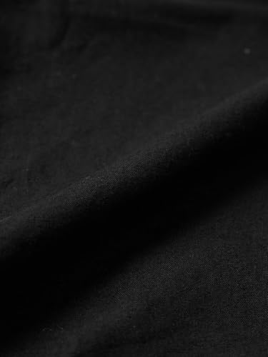 The Souled Store Dark Mystery Women and Girls Long Sleeve Spread Collar Black Embroidered Cotton Linen Oversized Fit Breathable Lightweight Everyday Cropped Shirt